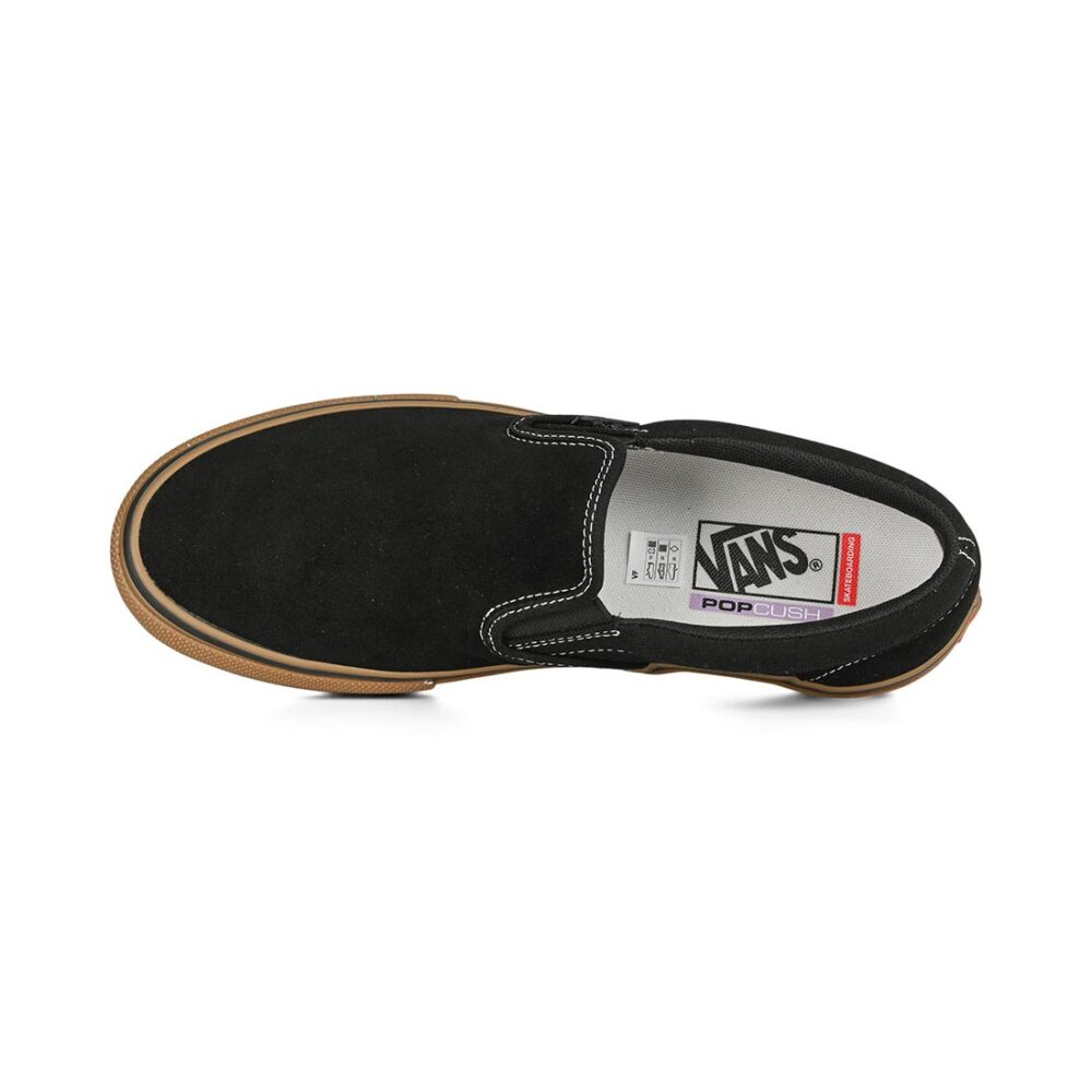 Vans Slip-On Pro Skate Shoes - Black/Gum/White