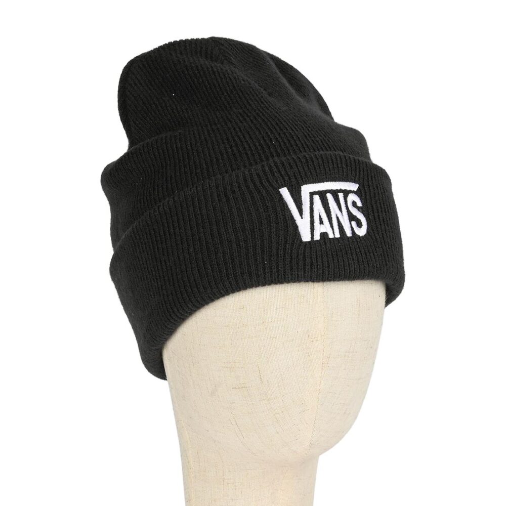 Vans Stretch Logo Tall Cuff Beanie Hat - Black (Copy)