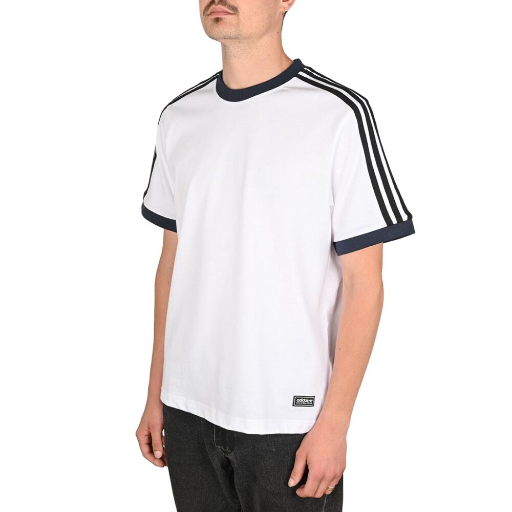 Adidas Skateboarding Ringer S/S T-Shirt - White/Aurora Ink