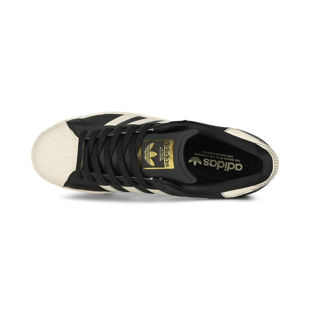 Adidas Superstar 80 ADV Skate Shoes - Black/Cream White/Gold