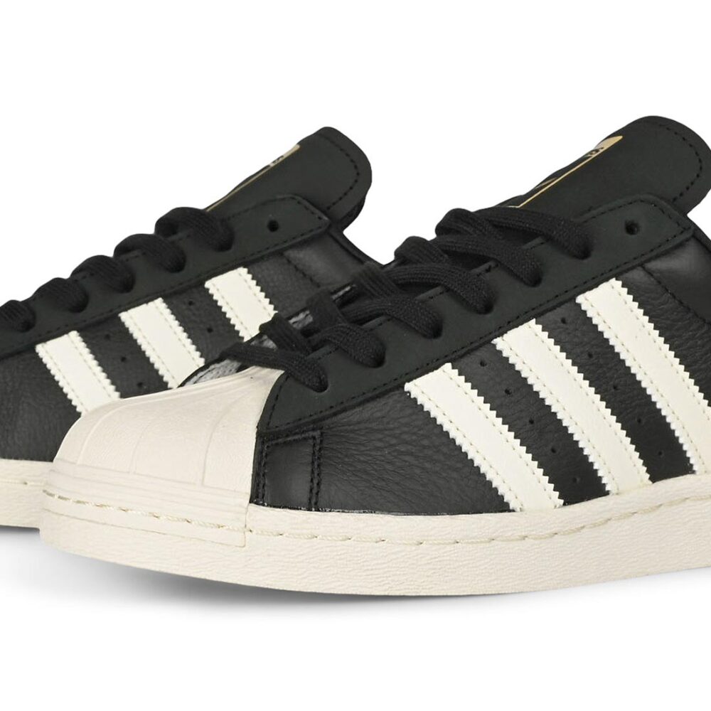 Adidas Superstar 80 ADV Skate Shoes - Black/Cream White/Gold