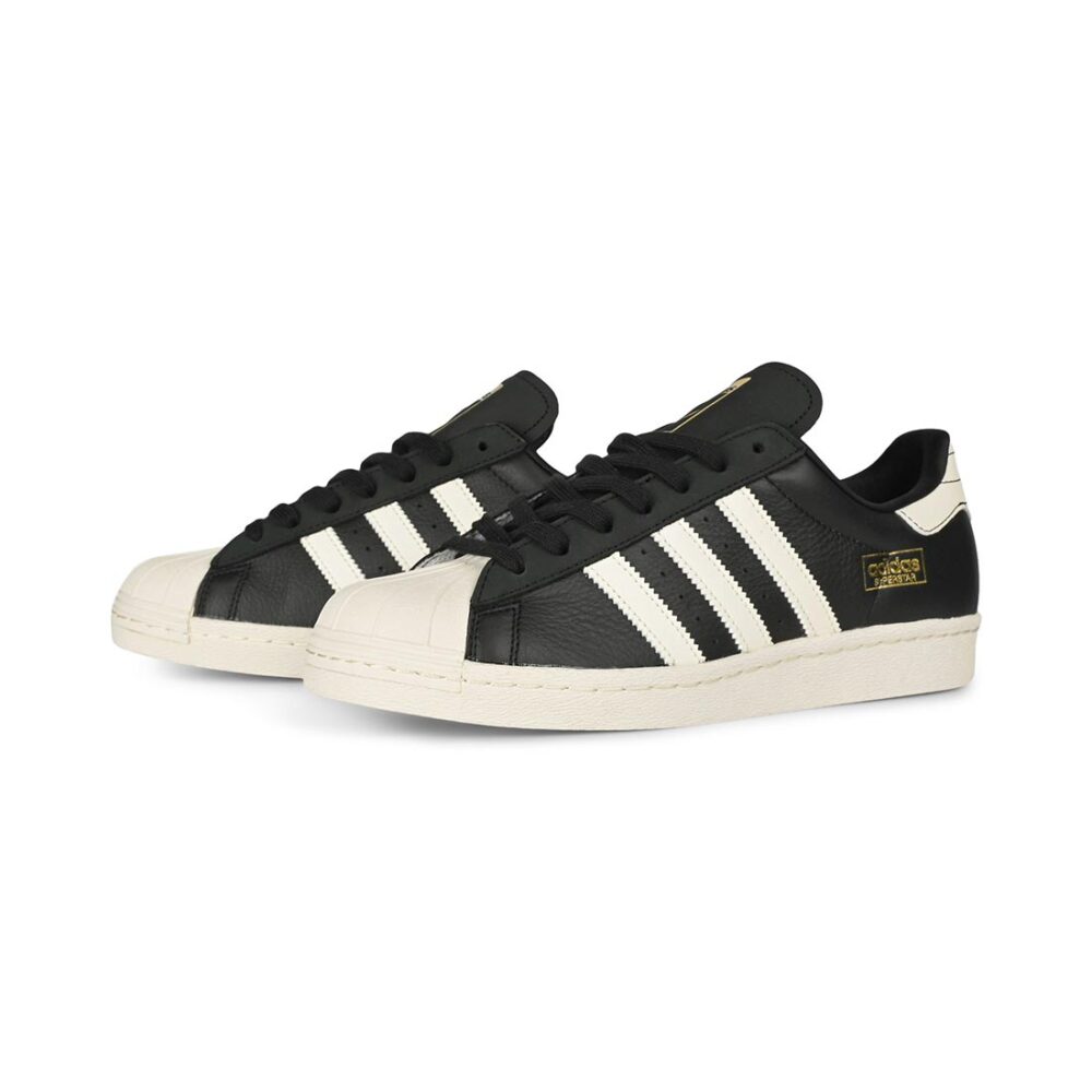 Adidas Superstar 80 ADV Skate Shoes - Black/Cream White/Gold