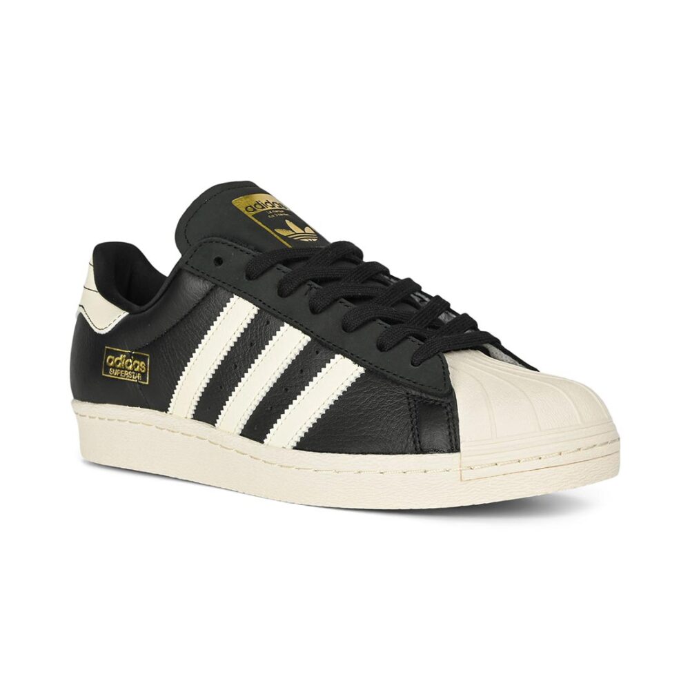 Adidas Superstar 80 ADV Skate Shoes - Black/Cream White/Gold