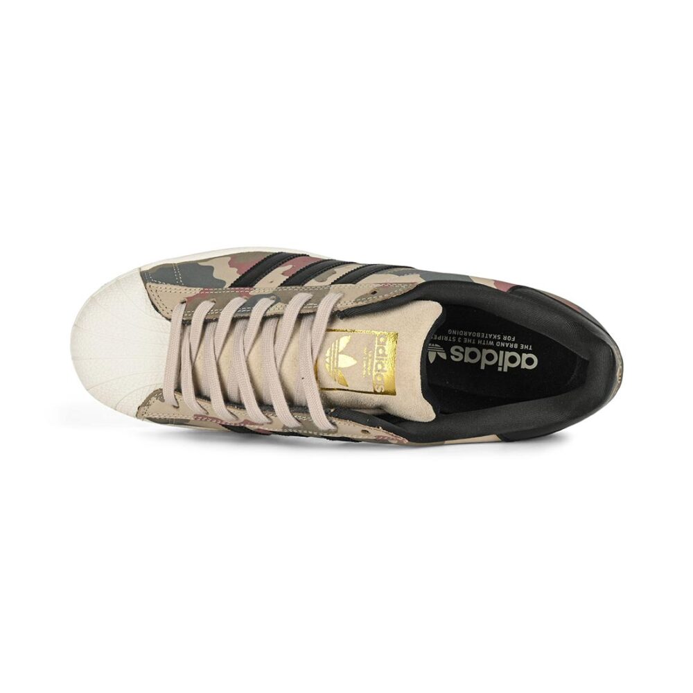 Adidas Superstar ADV Skate Shoes - Khaki/Black/Chalk White