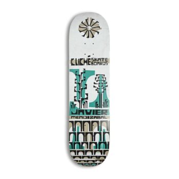 Cliche Javier Mendizabel Griptape Art 8.25" Skateboard Deck - Teal/White