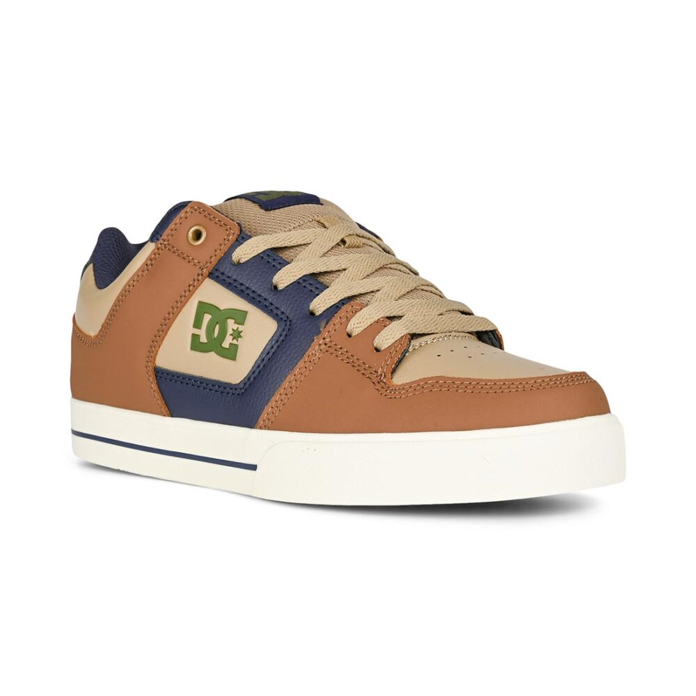 DC Pure Skate Shoes - Brown/Navy/Tan