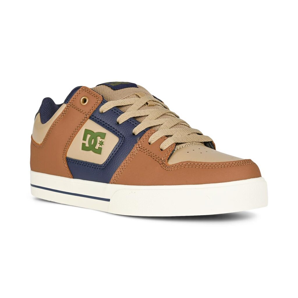 DC Pure Skate Shoes - Brown/Navy/Tan