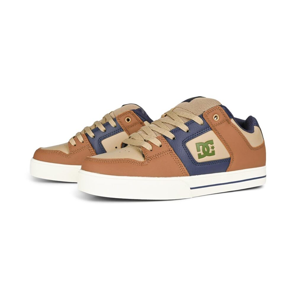 DC Pure Skate Shoes - Brown/Navy/Tan