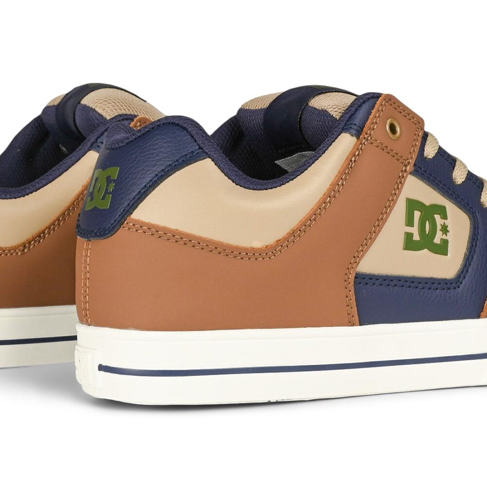 DC Pure Skate Shoes - Brown/Navy/Tan
