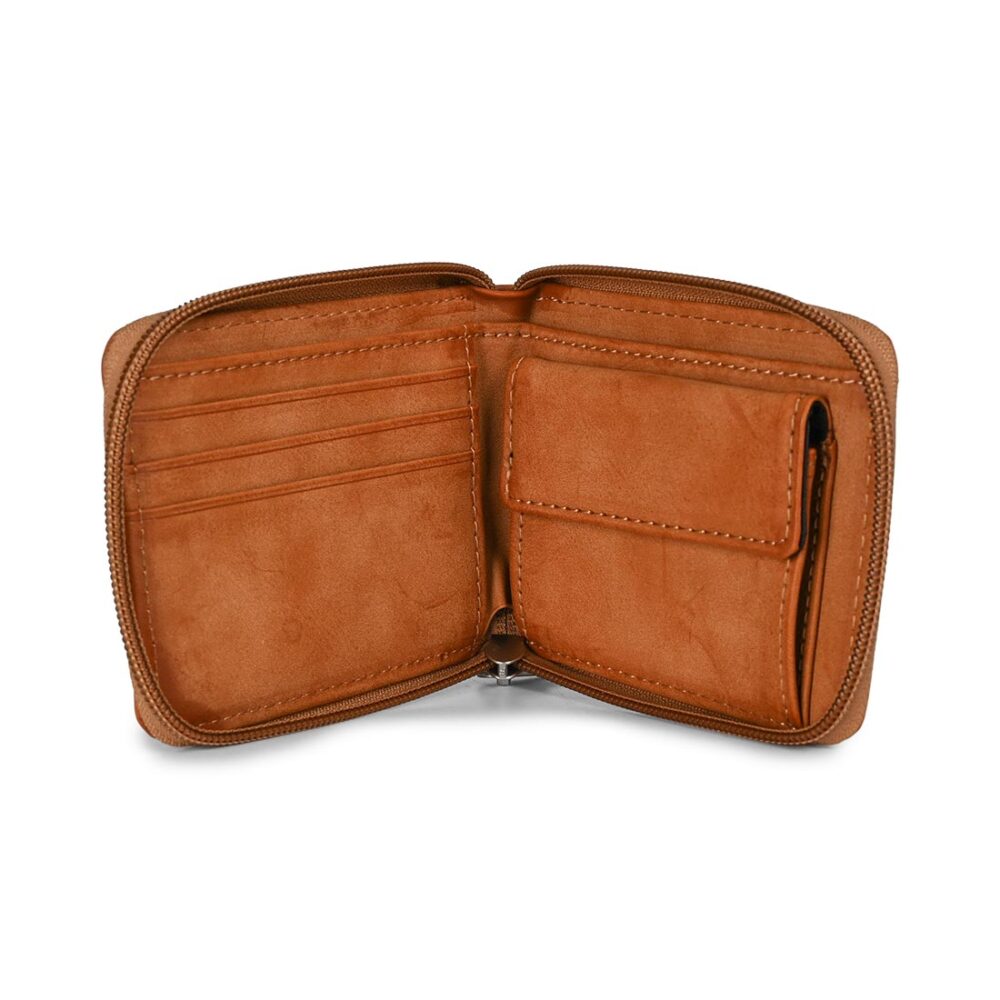 DC Rykes Zip PU Leather Wallet - Brown