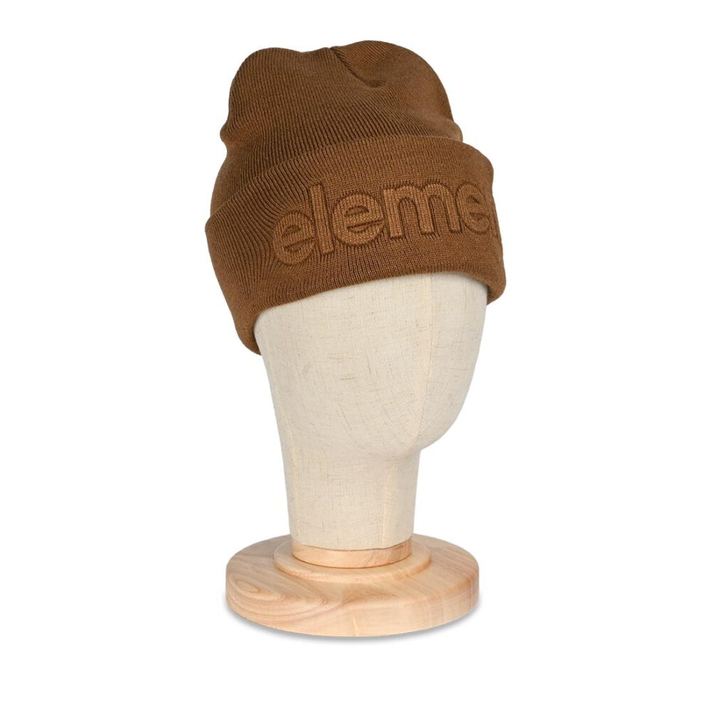 Element High Icon Embossed Beanie Hat - Sepia