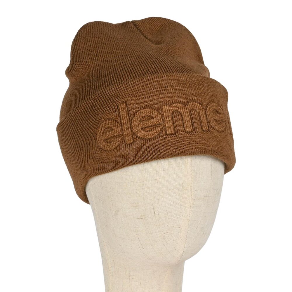 Element High Icon Embossed Beanie Hat - Sepia