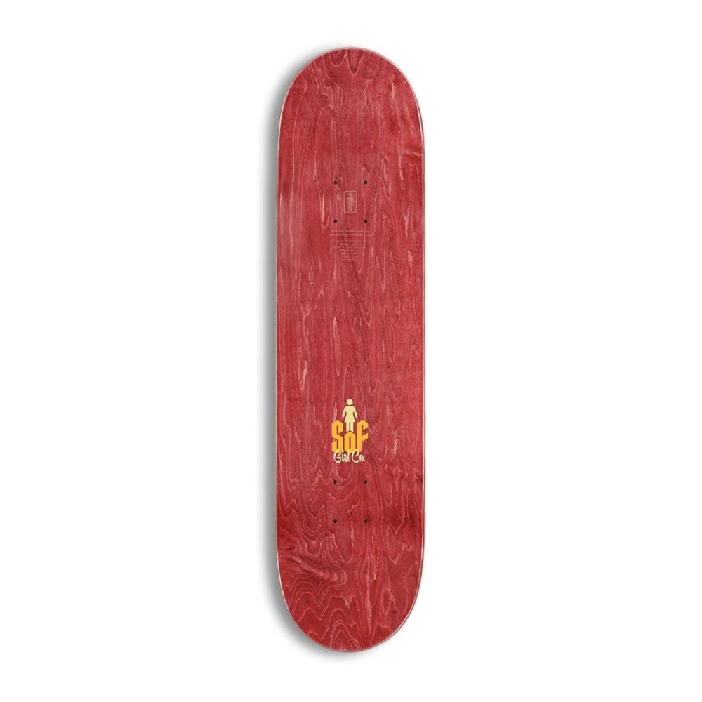 Girl Geering Skull of Fame 8.125" Skateboard Deck - Red