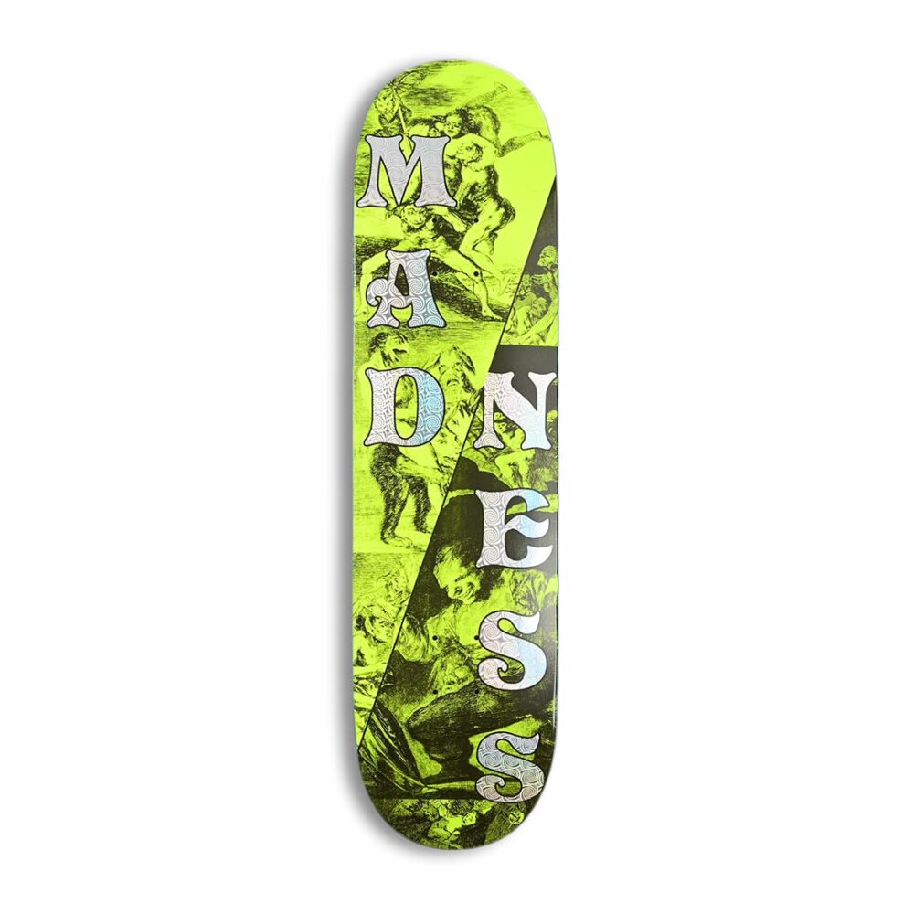 Madness Split R7 8.25" Skateboard Deck - Safety Yellow/Holographic
