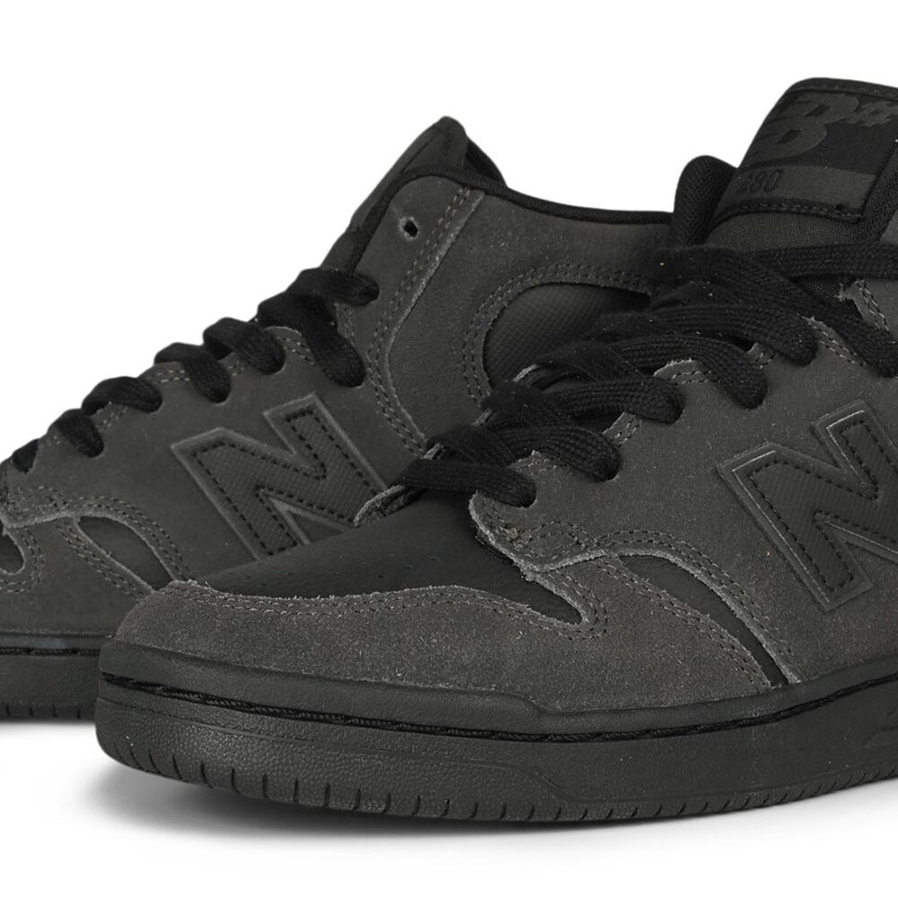 New Balance Numeric 480 High Skate Shoes - Black Cement/Black
