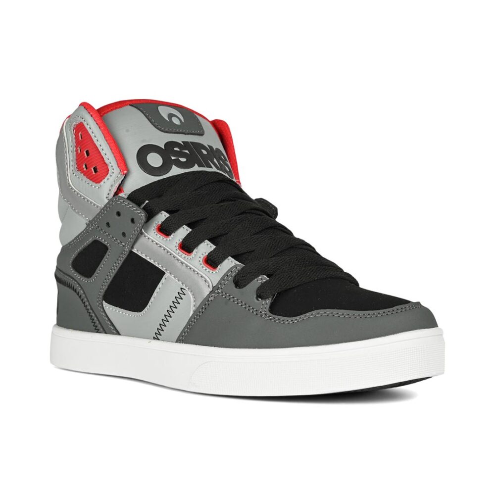 Osiris Clone High Top Shoes - Black/Grey/Red