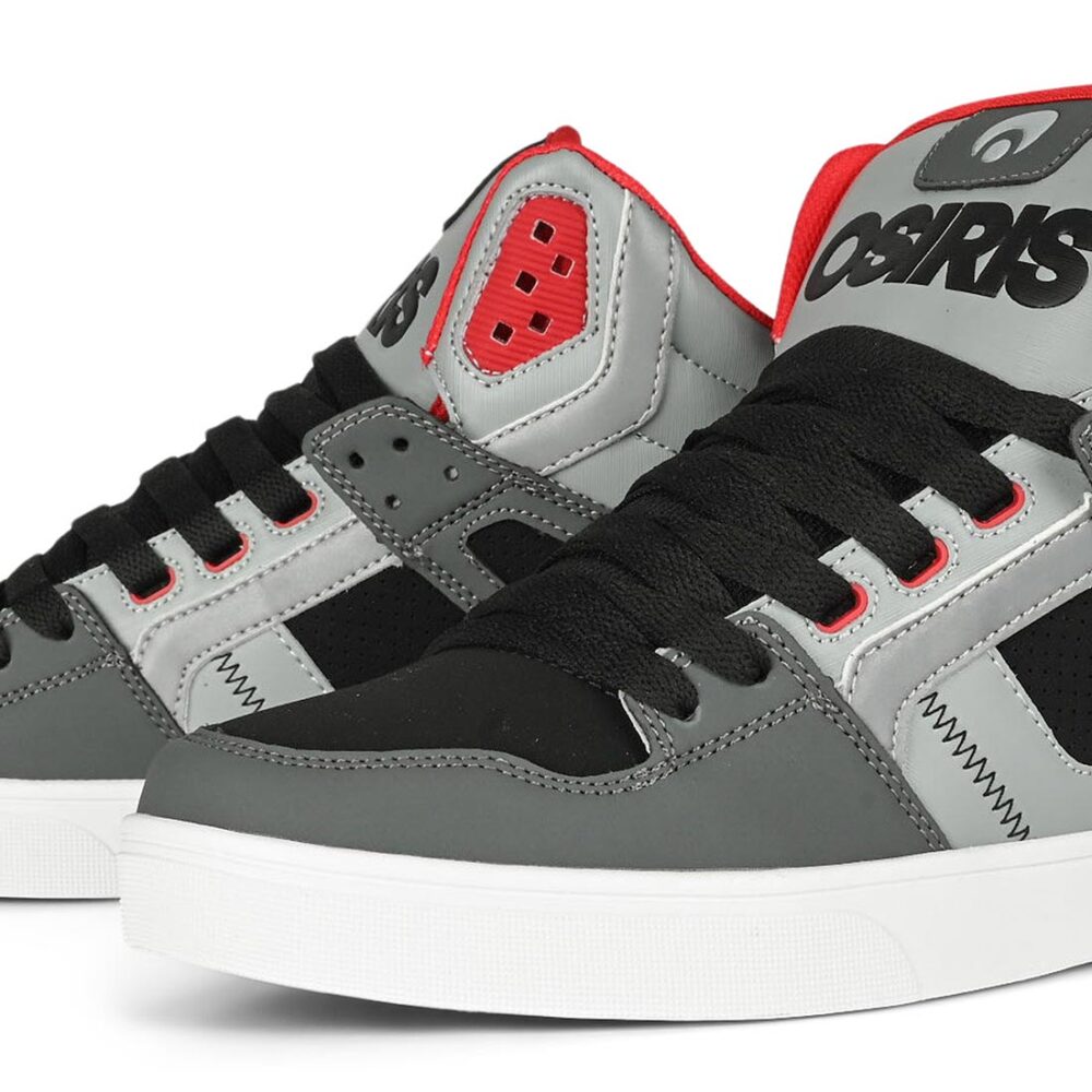 Osiris Clone High Top Shoes - Black/Grey/Red