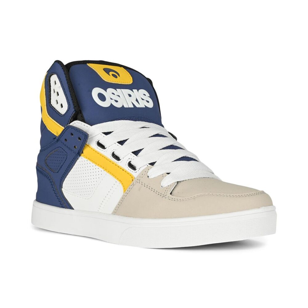 Osiris Clone High Top Shoes - White/Navy/Tan