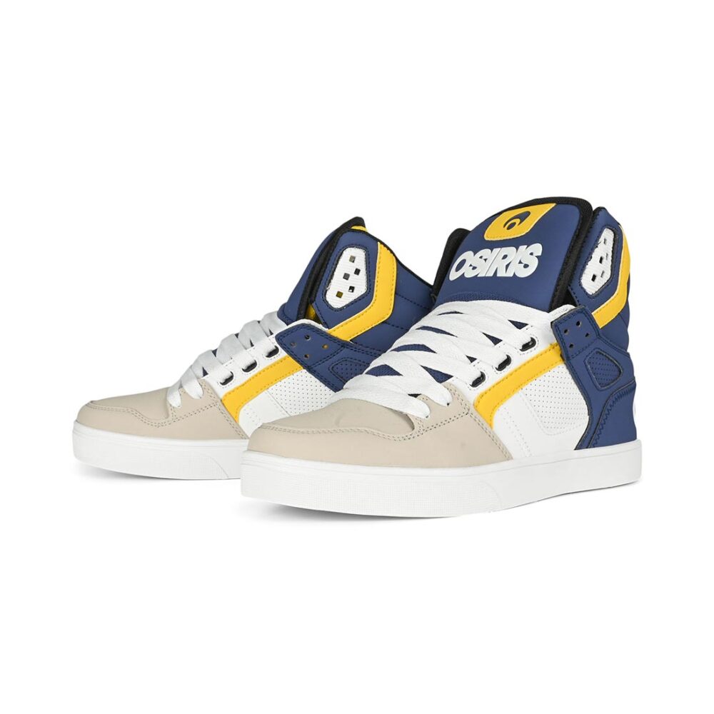 Osiris Clone High Top Shoes - White/Navy/Tan