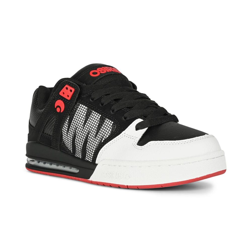 Osiris Pixel Skate Shoes - White/Black/Red