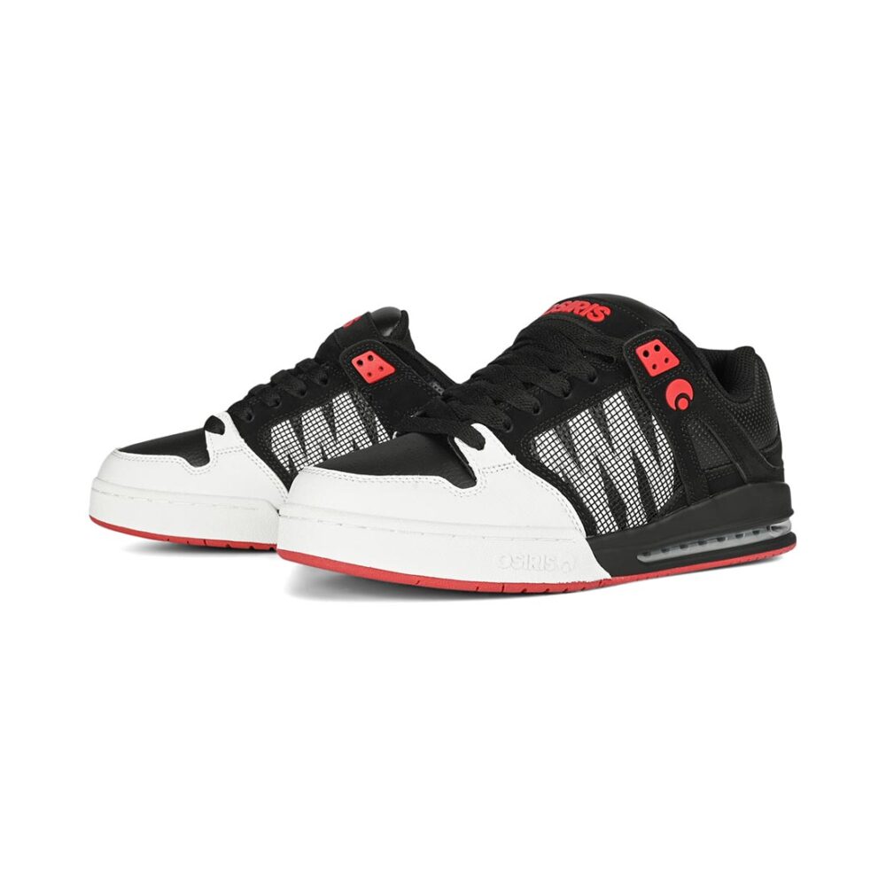Osiris Pixel Skate Shoes - White/Black/Red