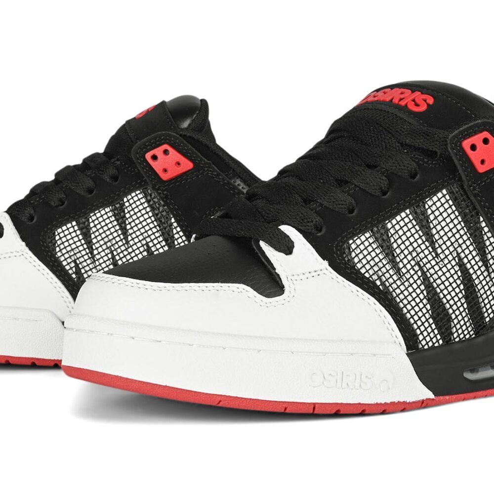 Osiris Pixel Skate Shoes - White/Black/Red