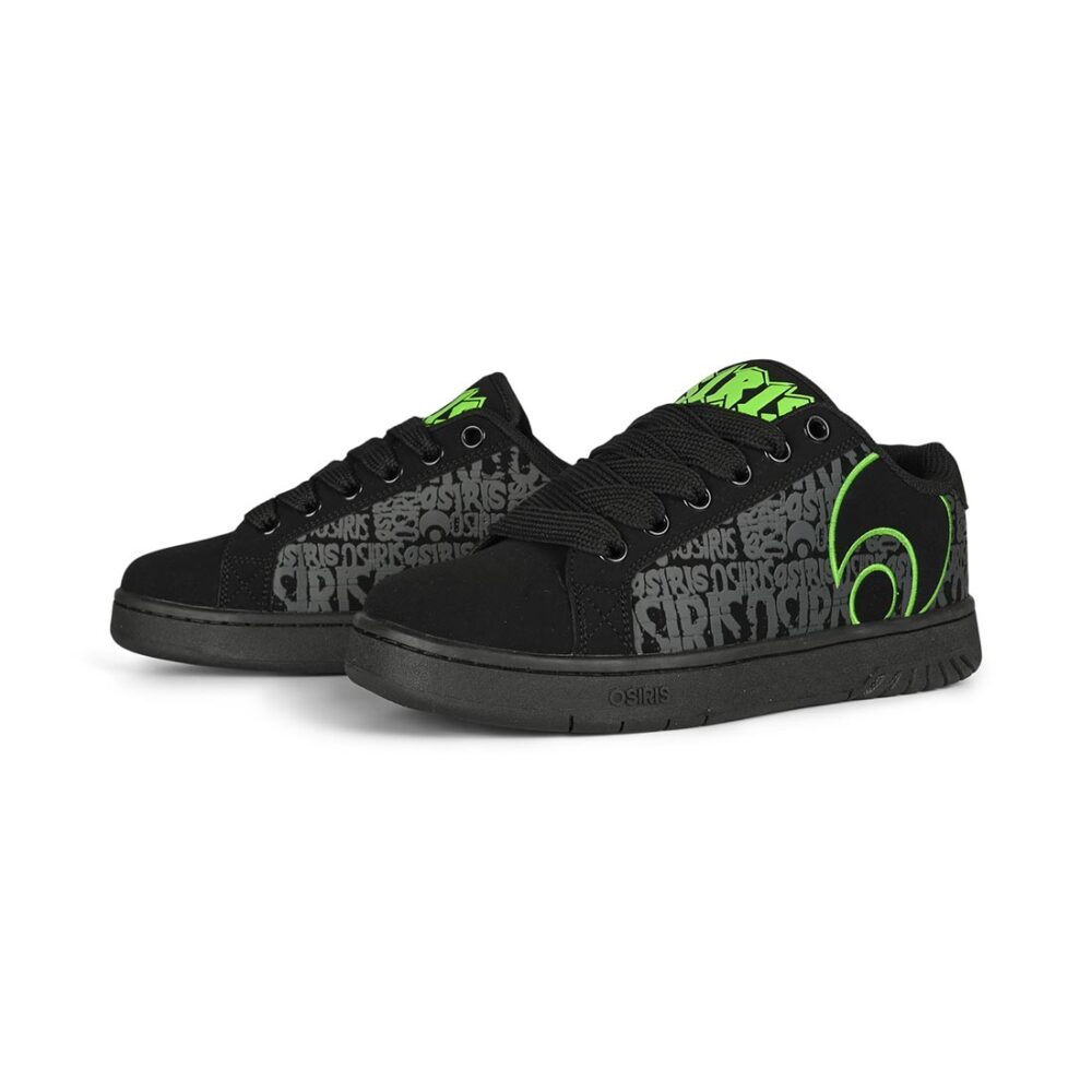 Osiris Troma Alt Skate Shoes - Black/Black/Green