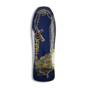 Powell Peralta Ray Underhill Cross 10" Reissue Skateboard Deck - Navy/Gold Foil