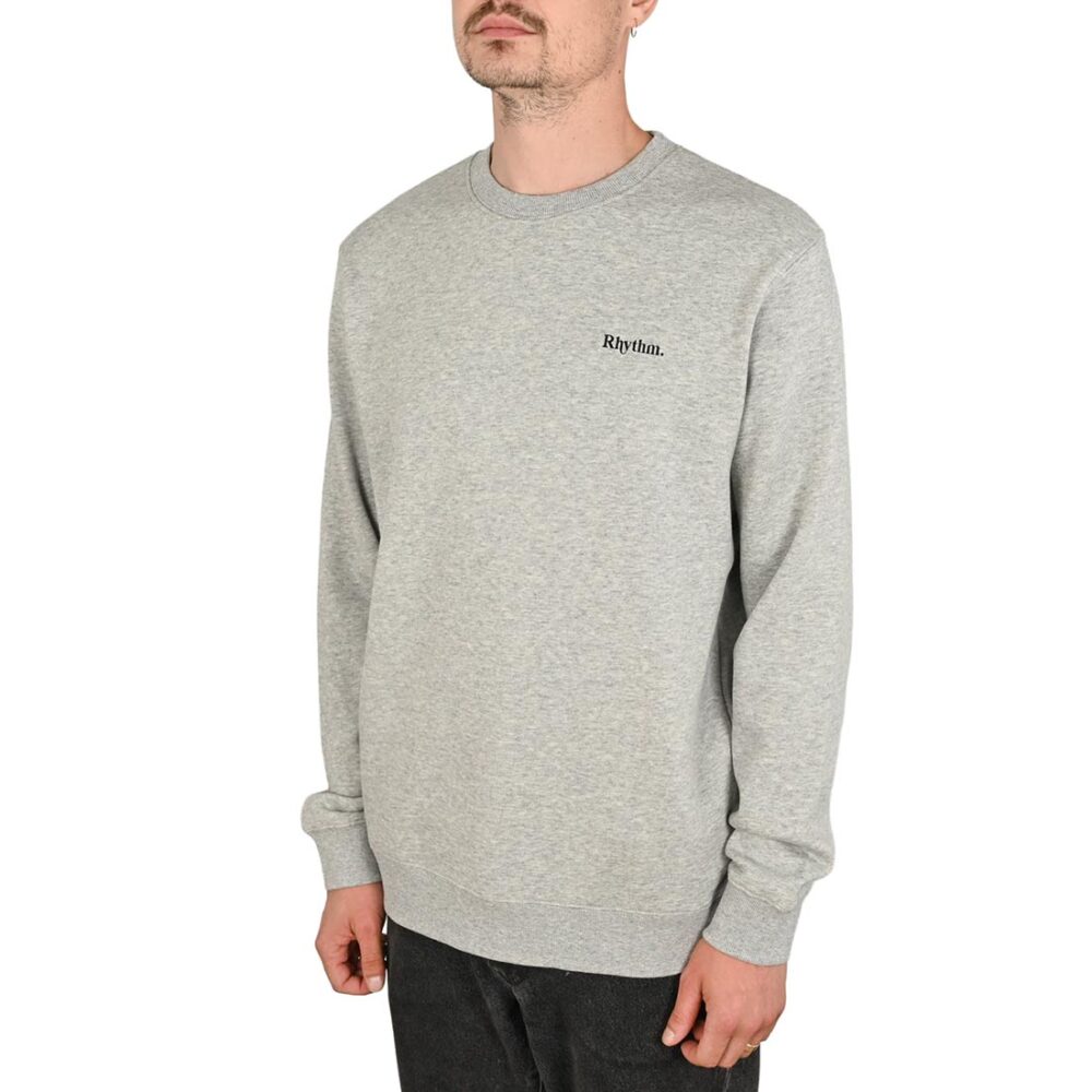 Rhythm Brand Fleece Crew Sweater - Grey Heather