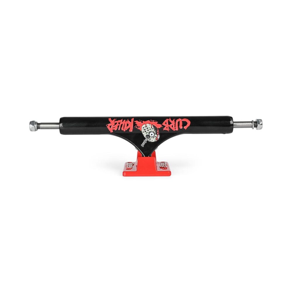 Slappy ST1 Hollow Inverted Curb Killer II 10.5" Skateboard Trucks (Pair) - Black/Red