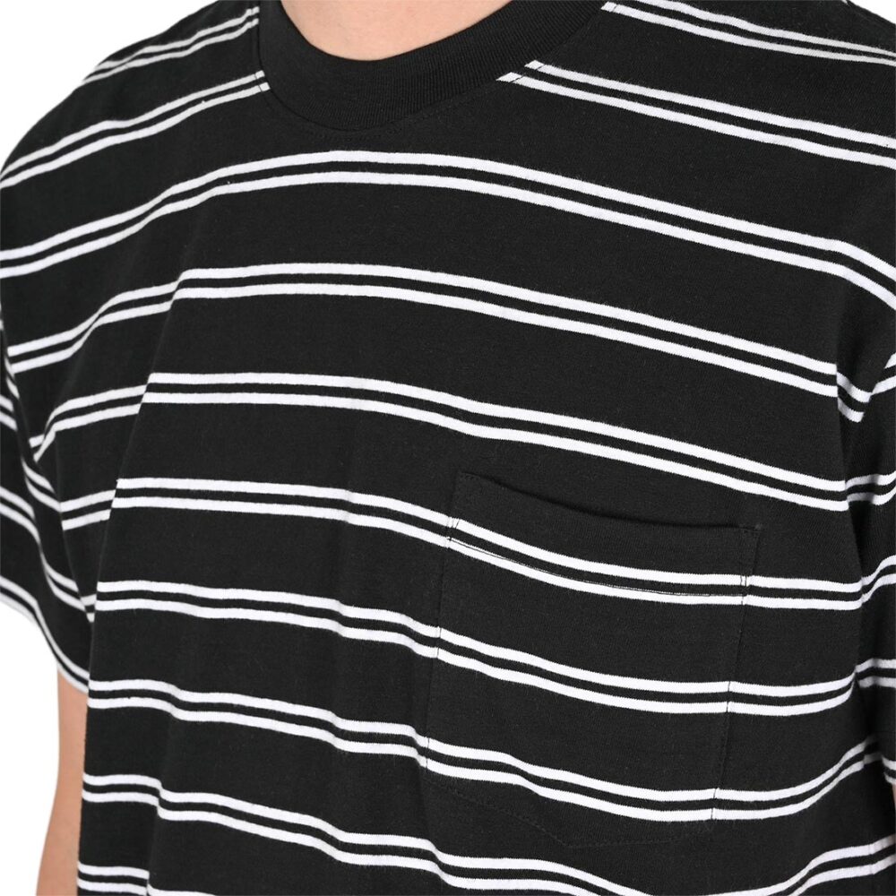 Tired Stamp Striped Pocket S/S T-Shirt - Black