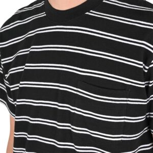 Tired Stamp Striped Pocket S/S T-Shirt - Black
