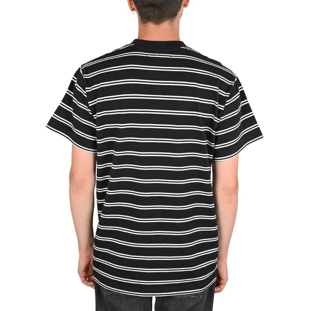 Tired Stamp Striped Pocket S/S T-Shirt - Black