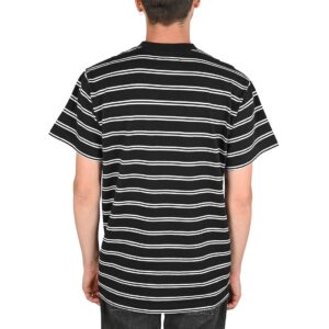 Tired Stamp Striped Pocket S/S T-Shirt - Black