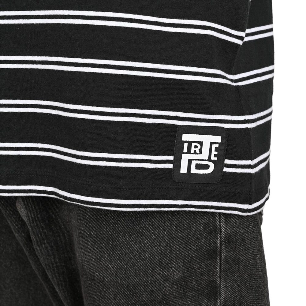 Tired Stamp Striped Pocket S/S T-Shirt - Black