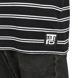 Tired Stamp Striped Pocket S/S T-Shirt - Black