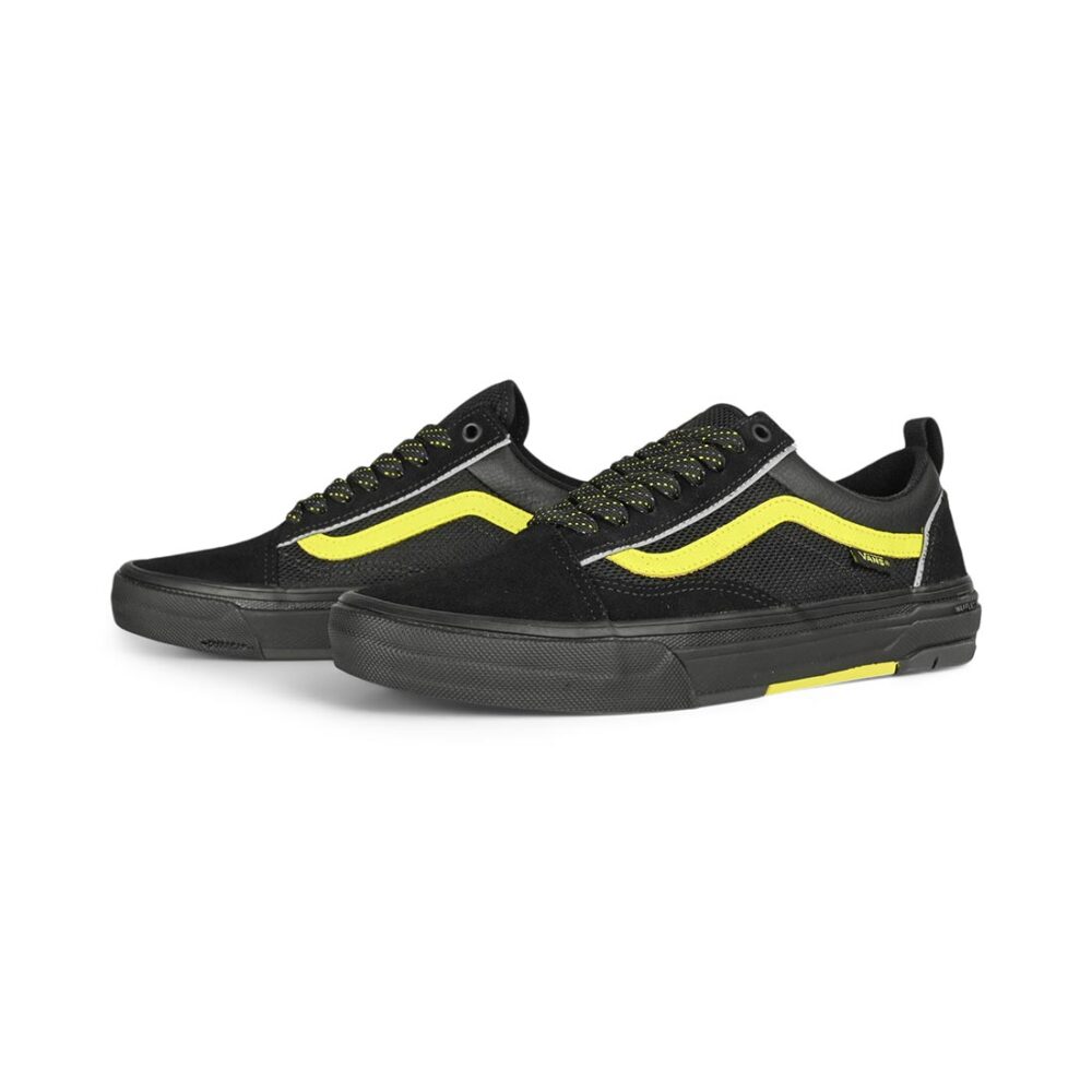 Vans Old Skool Wafflecup Skate Shoes - Reflective Black/Lime