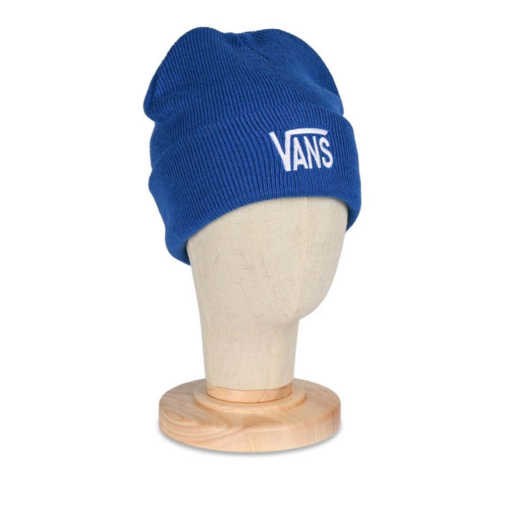 Vans Stretch Logo Tall Cuff Beanie Hat - Classic Blue