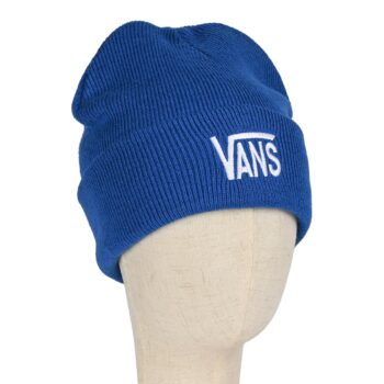 Vans Stretch Logo Tall Cuff Beanie Hat - Classic Blue