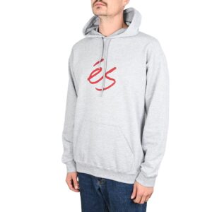 eS Script Pullover Hoodie - Grey/Red