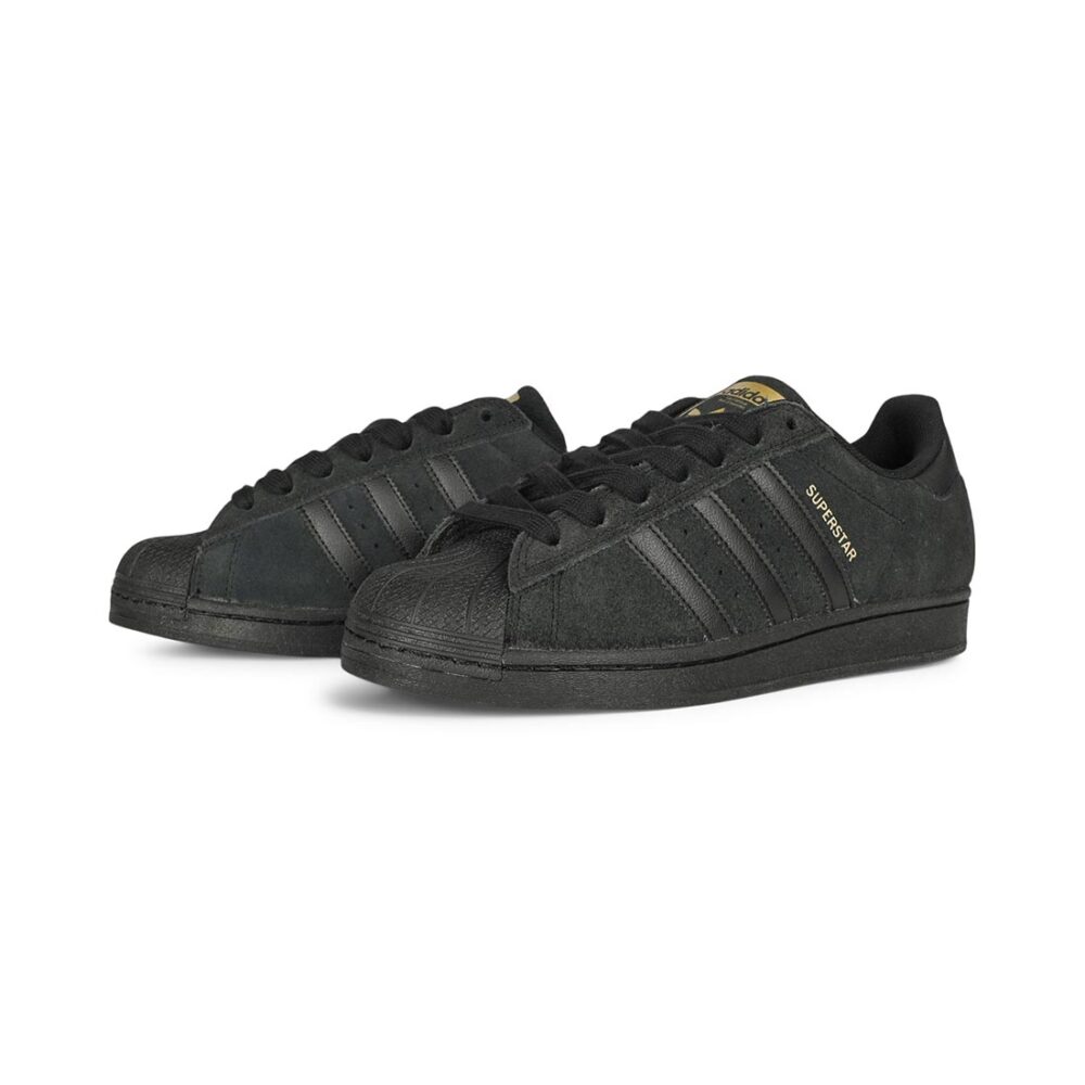 Adidas Superstar ADV Skate Shoes - Black/Black/Gold Metallic
