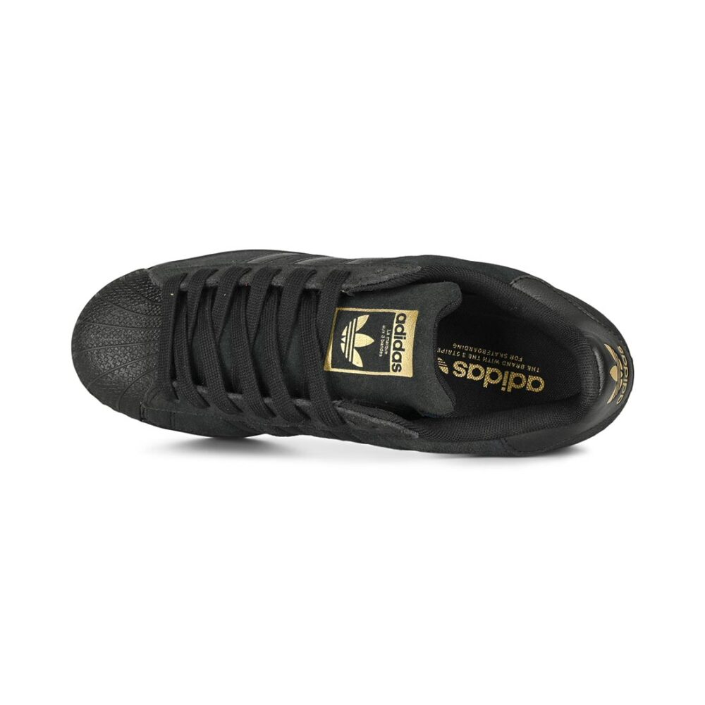 Adidas Superstar ADV Skate Shoes - Black/Black/Gold Metallic