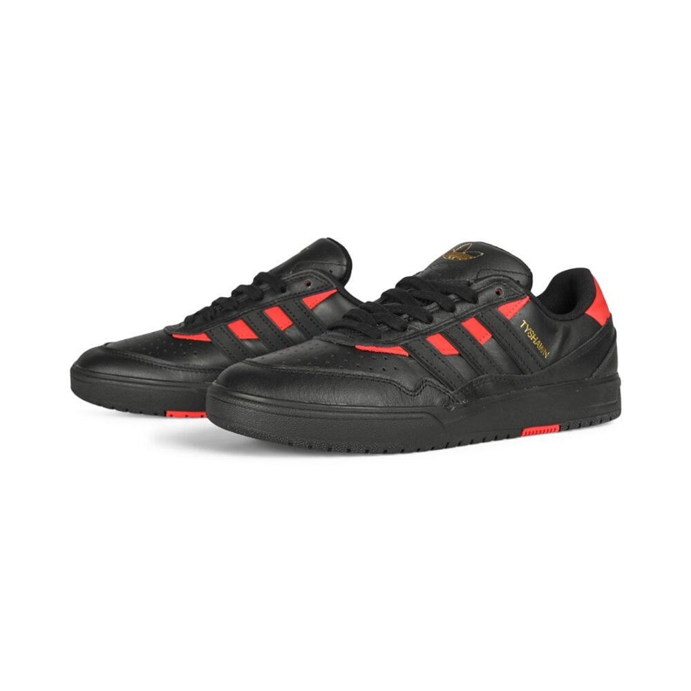 Adidas Tyshawn II Skate Shoes - Black/Black/Better Scarlet