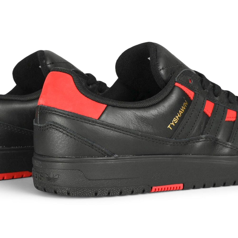 Adidas Tyshawn II Skate Shoes - Black/Black/Better Scarlet