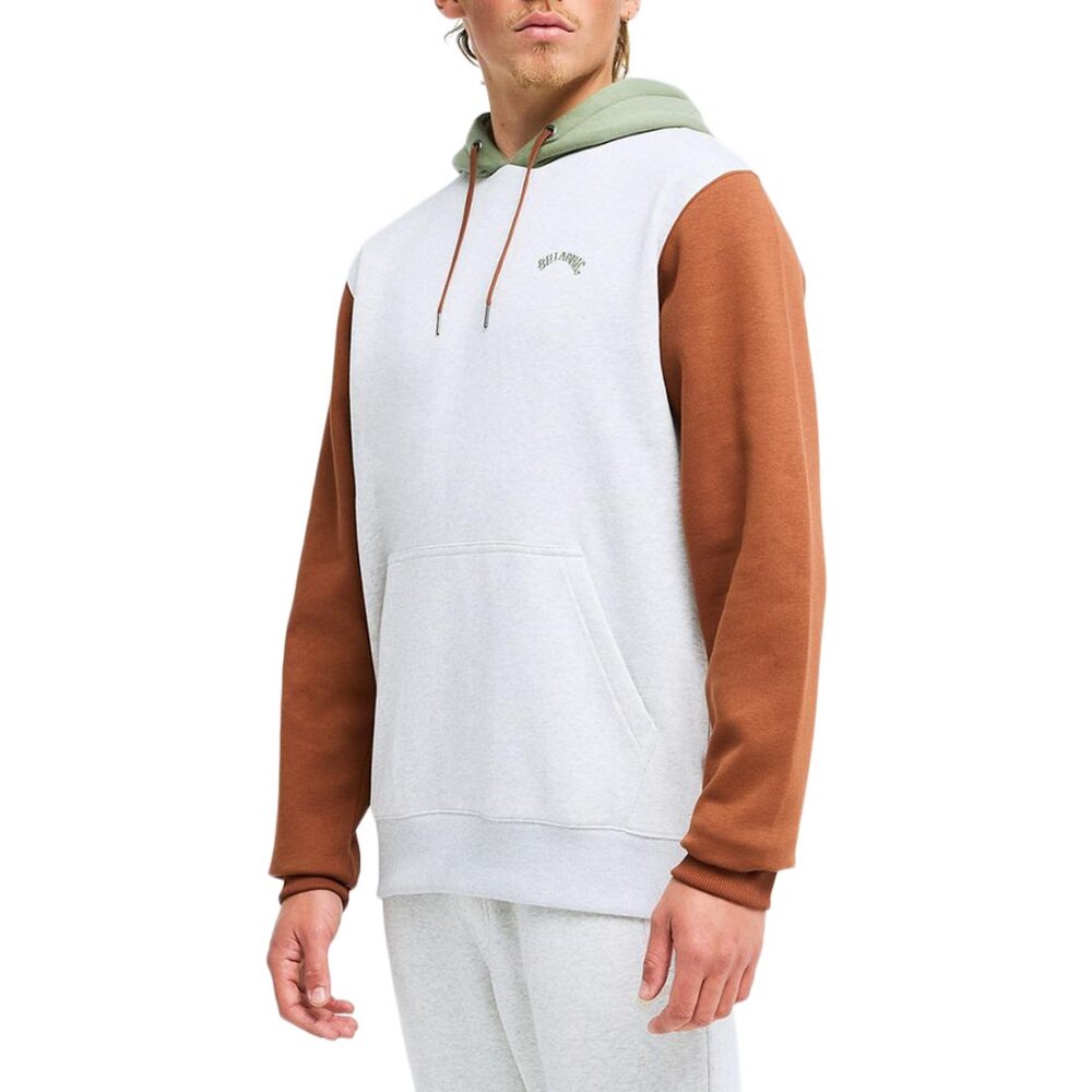 Billabong Arch Block Pullover Hoodie - Light Grey Heather