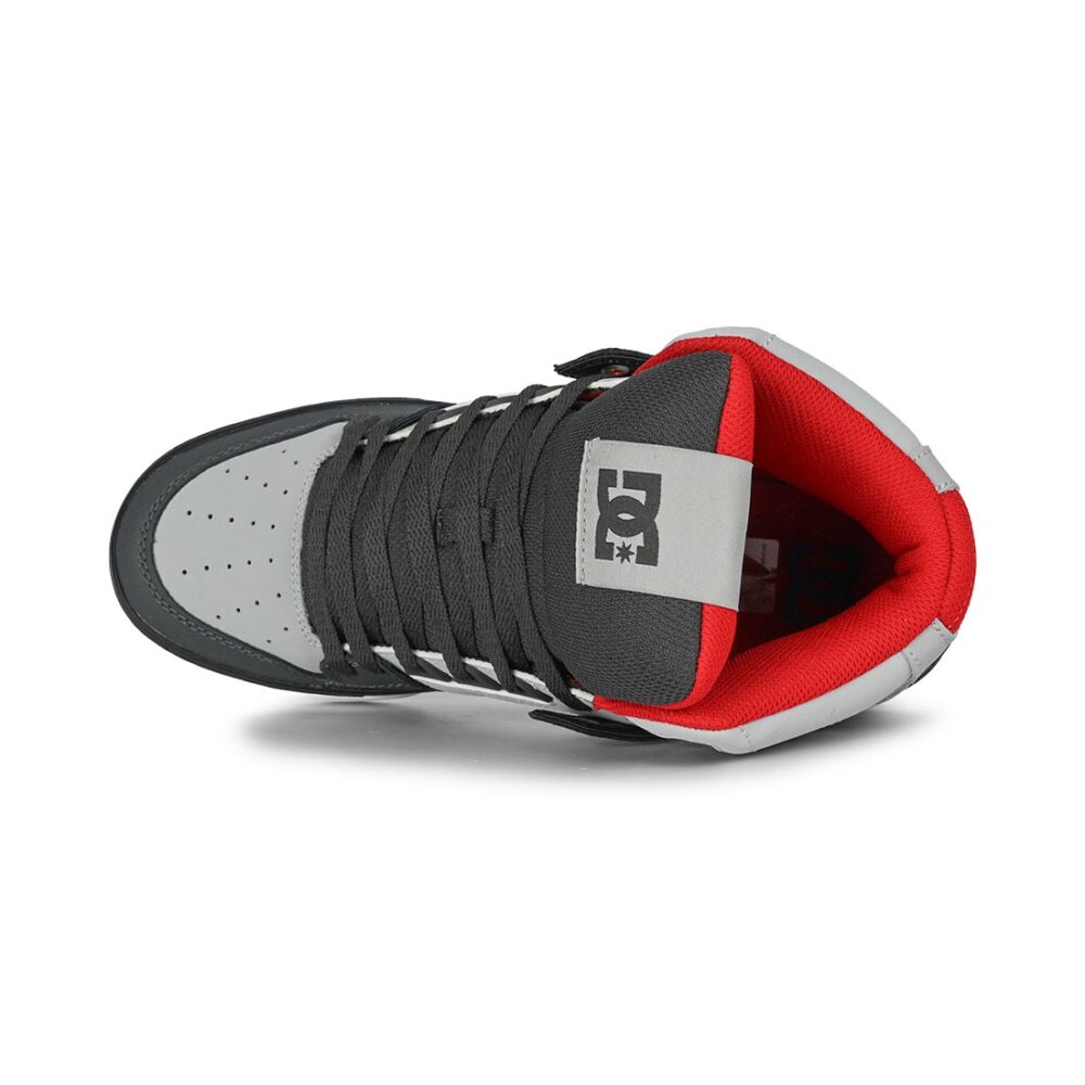 DC Pure High Top WC Skate Shoes - Grey/Red/White