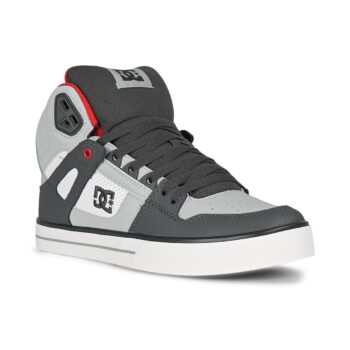 DC Pure High Top WC Skate Shoes - Grey/Red/White