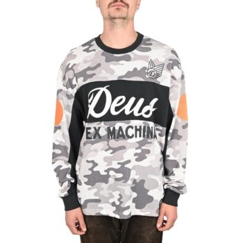 Deus Ex Machina Ombre L/S Moto Jersey - Grey Camo