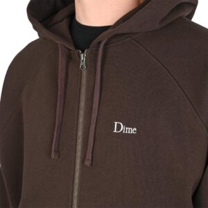 Dime Classic Small Logo Zip Hoodie - Dark Brown