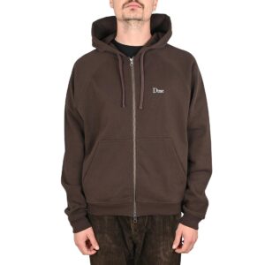 Dime Classic Small Logo Zip Hoodie - Dark Brown